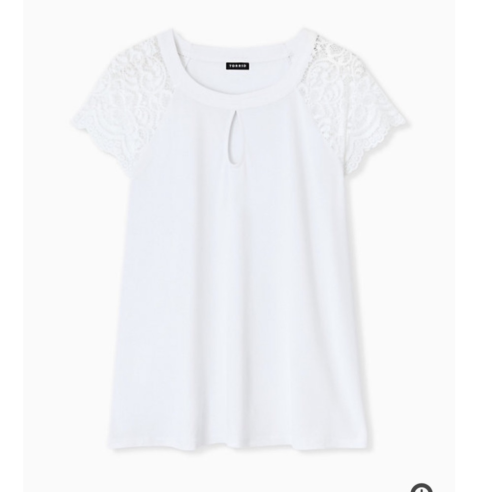 Torrid Knit Lace Sleeve Top